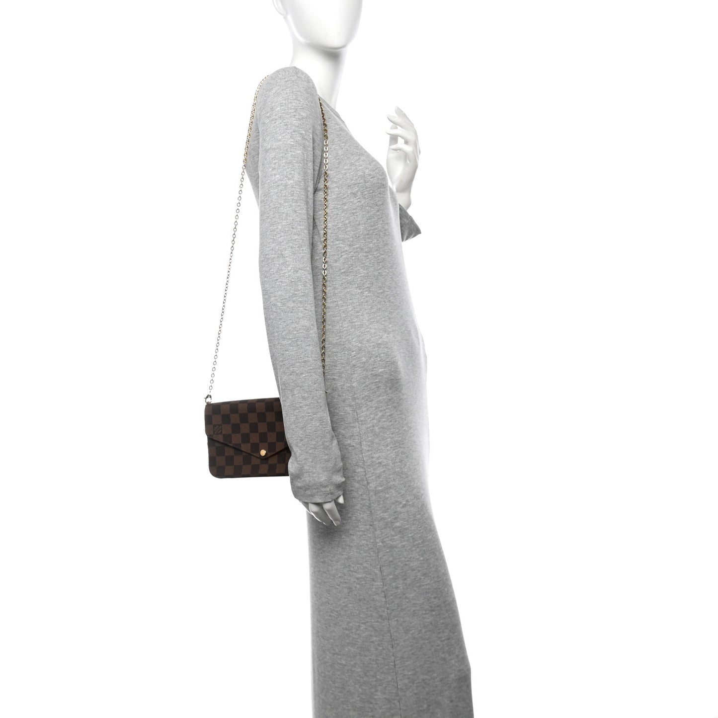 Damier Ebene Pochette Felicie Chain Wallet