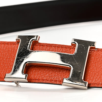 Hermes Swift Togo Constance H Belt 80 Black Orange 3 of 8