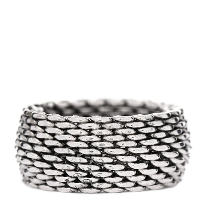 Tiffany Sterling Silver Somerset Mesh Ring 52 6 1 of 4