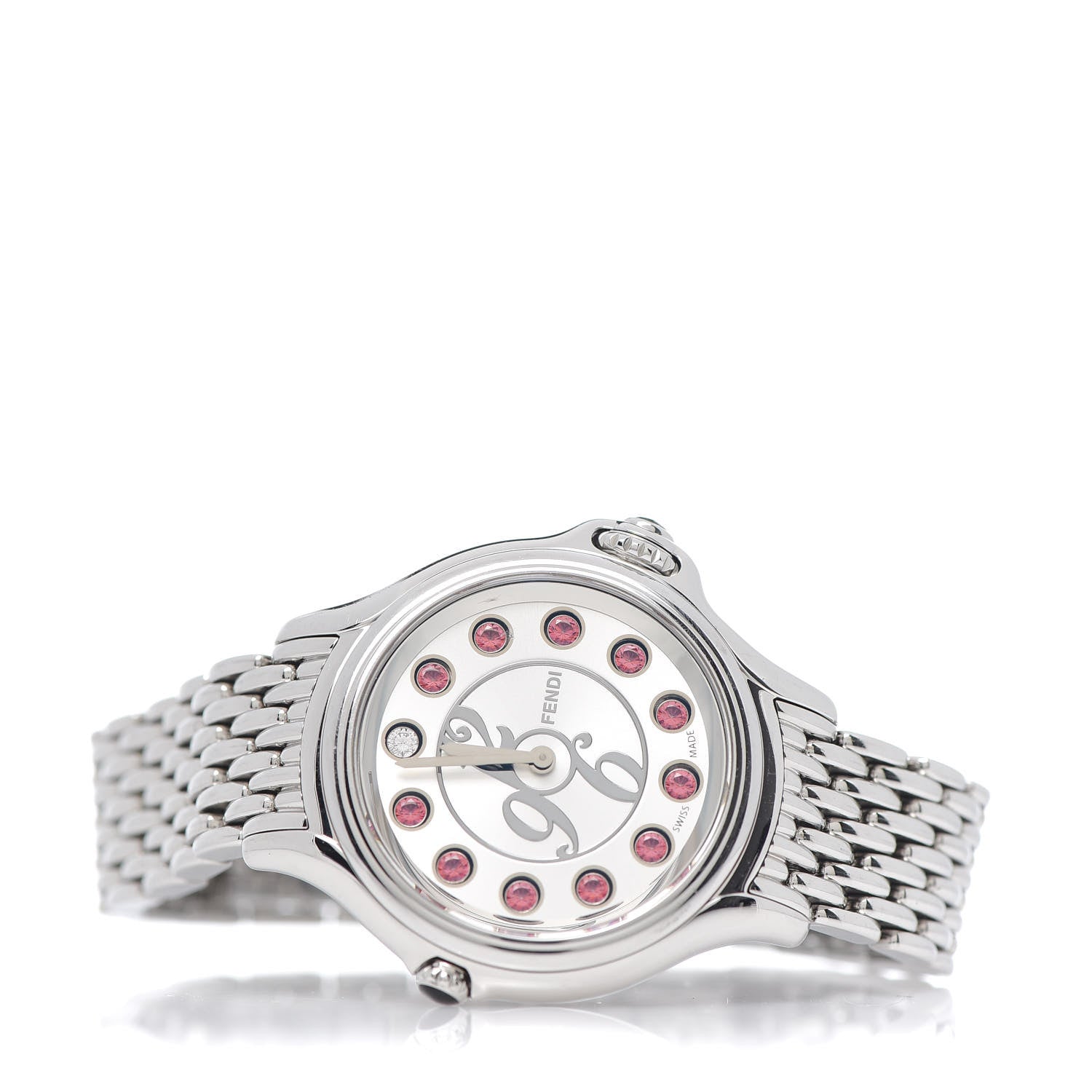Fendi Stainless Steel Diamond Topaz 33mm Crazy Carats Quartz Watch 5 of 8