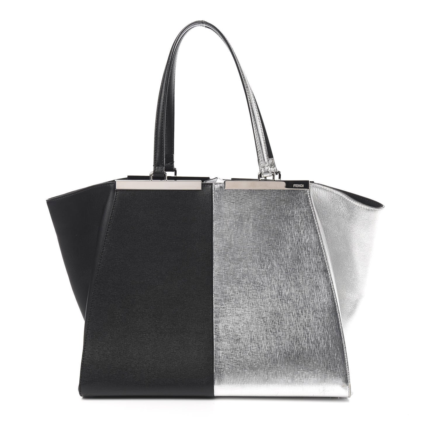 Vitello Elite Bi Color 3Jours Tote Argento Black