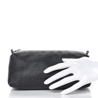 Chanel Calfskin Logo Cosmetic Case Black 2 of 12