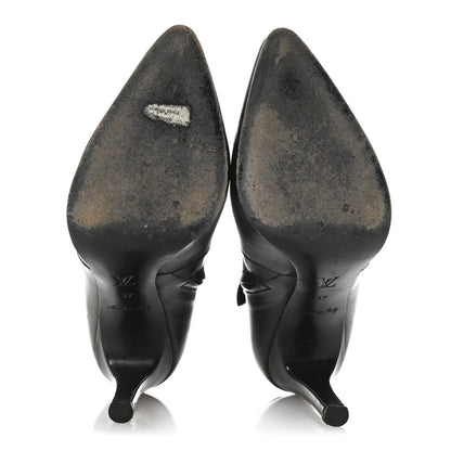Louis Vuitton Calfskin Belted Lock Ankle Boots 37 Black 6 of 8