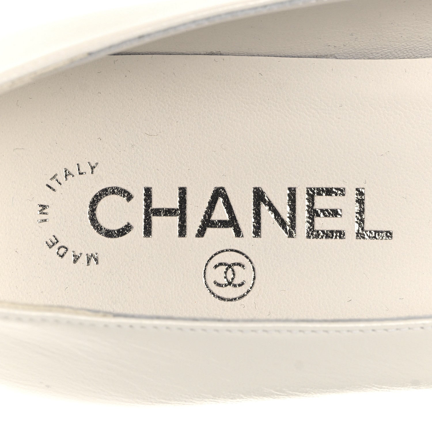 Chanel Shiny Lambskin Grosgrain Pearl Mary Janes Flats 40 White Black 9 of 10