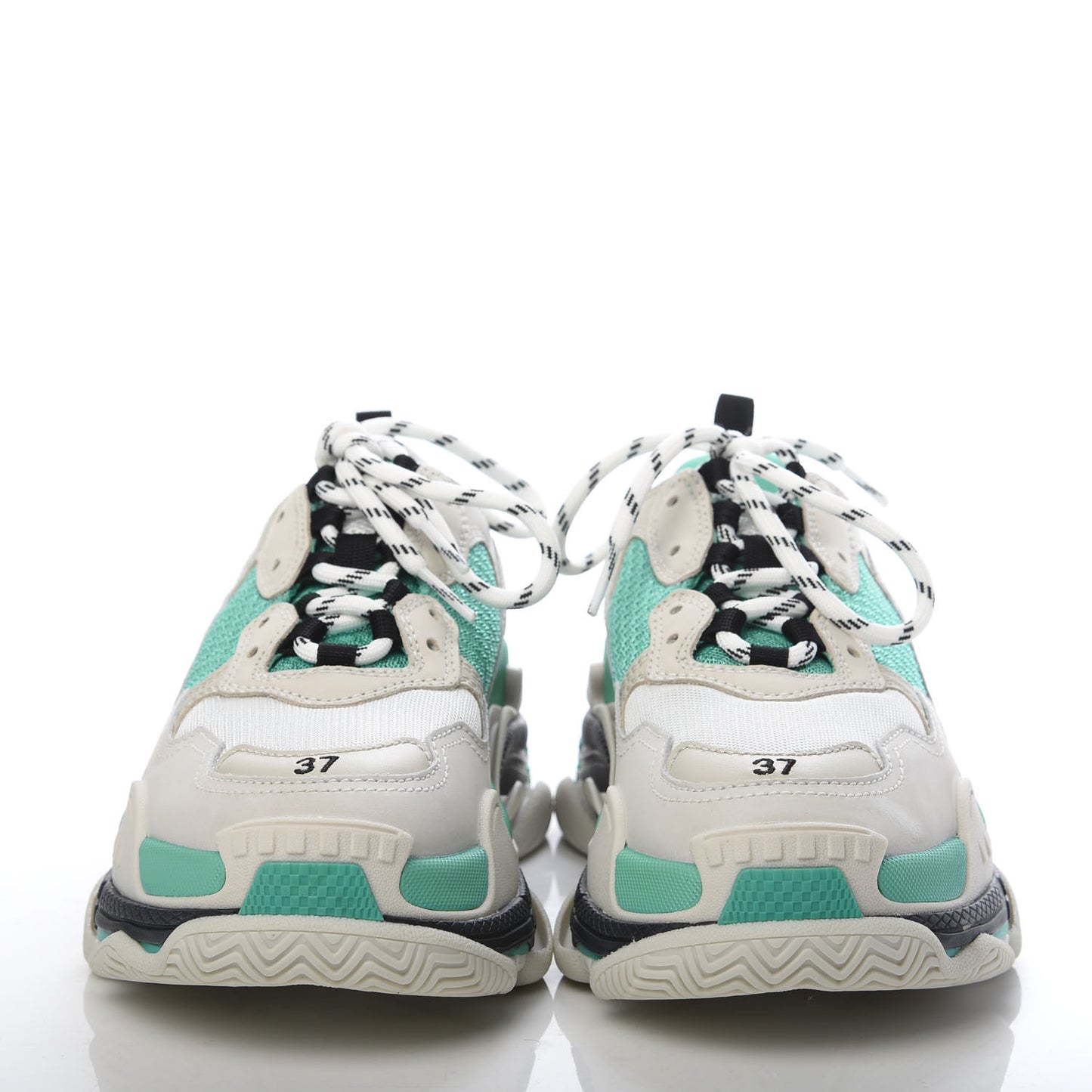 Fabric Mesh Womens Triple S Sneakers 37 White Green Grye