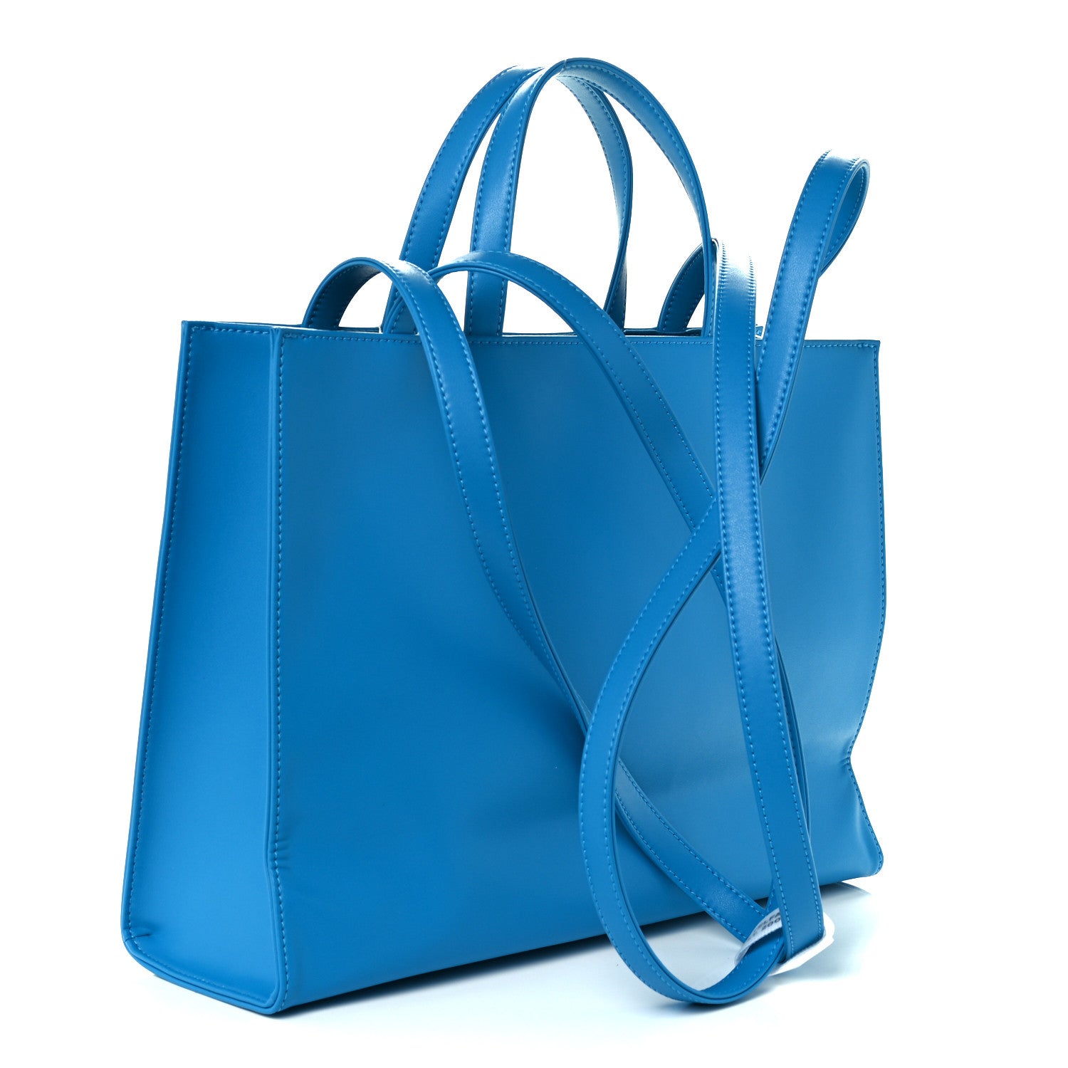 Telfar Vegan Leather Medium Shopping Bag Cyan 3 of 11