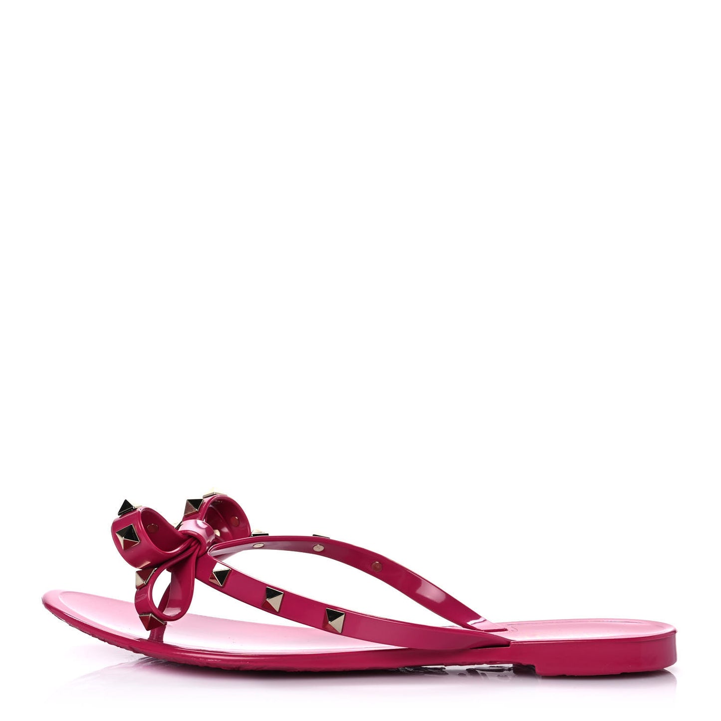 PVC Jelly Rockstud Bow Thong Sandals 39 Blossom