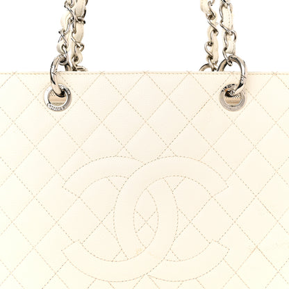 Chanel Caviar Quilted Grand Shopping Tote GST White 8 of 19