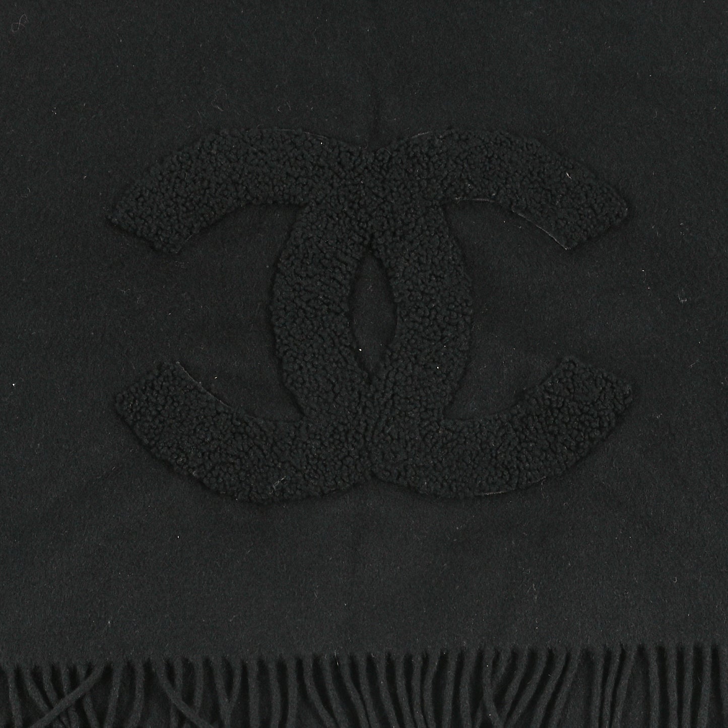 Cashmere Fringe Stole Scarf Black