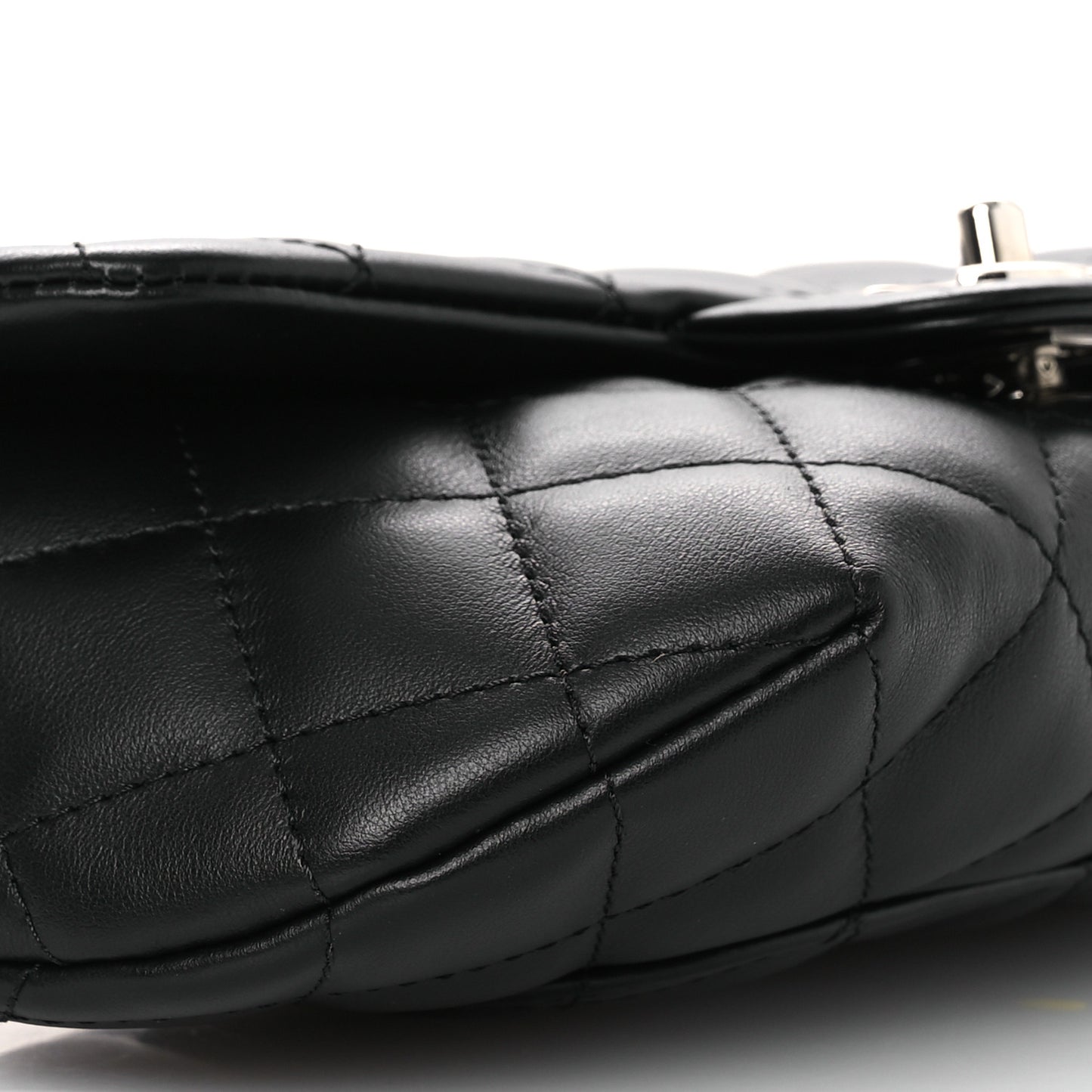 Calfskin Quilted CC Uniform Flap Belt Bag Black