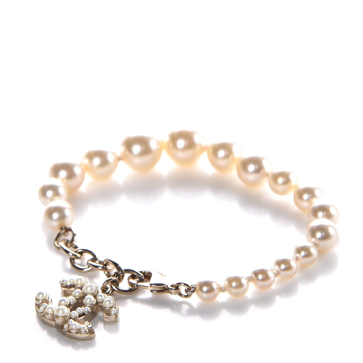 Pearl CC Bracelet Gold