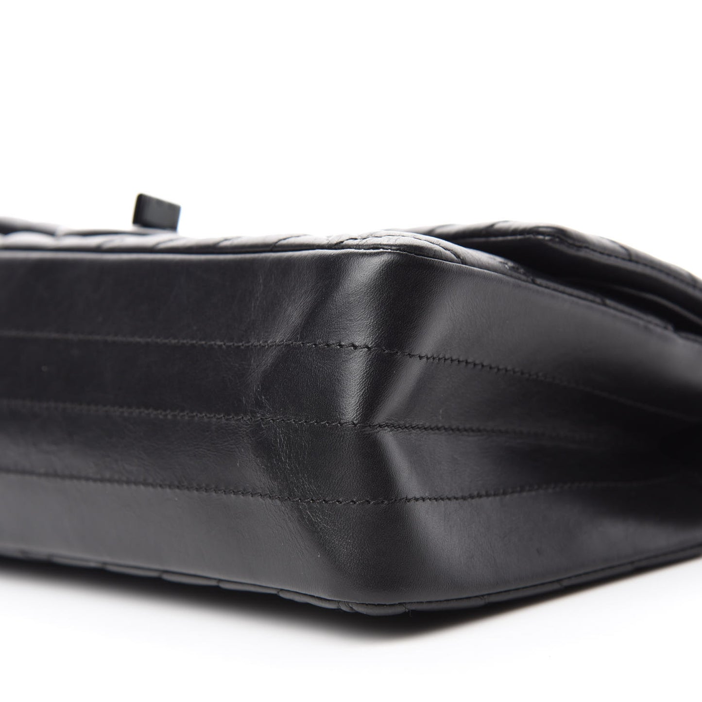 Aged Calfskin Chevron Quilted 2.55 Reissue 225 Flap So Black