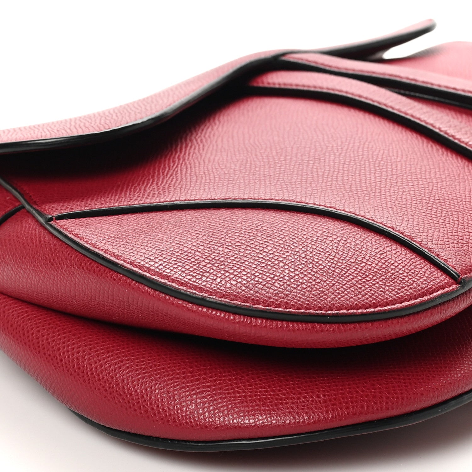 Christian Dior Grained Calfskin Saddle Bag Red 9 of 12
