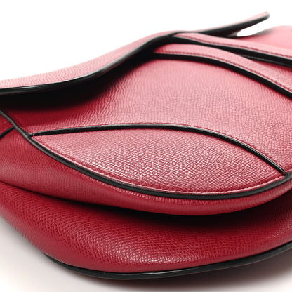 Christian Dior Grained Calfskin Saddle Bag Red 9 of 12