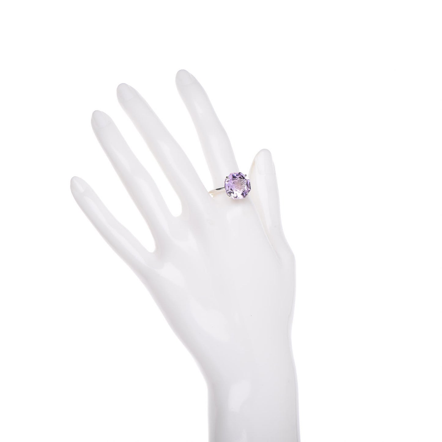 Sterling Silver Amethyst Round Sparklers Cocktail Ring 57 8