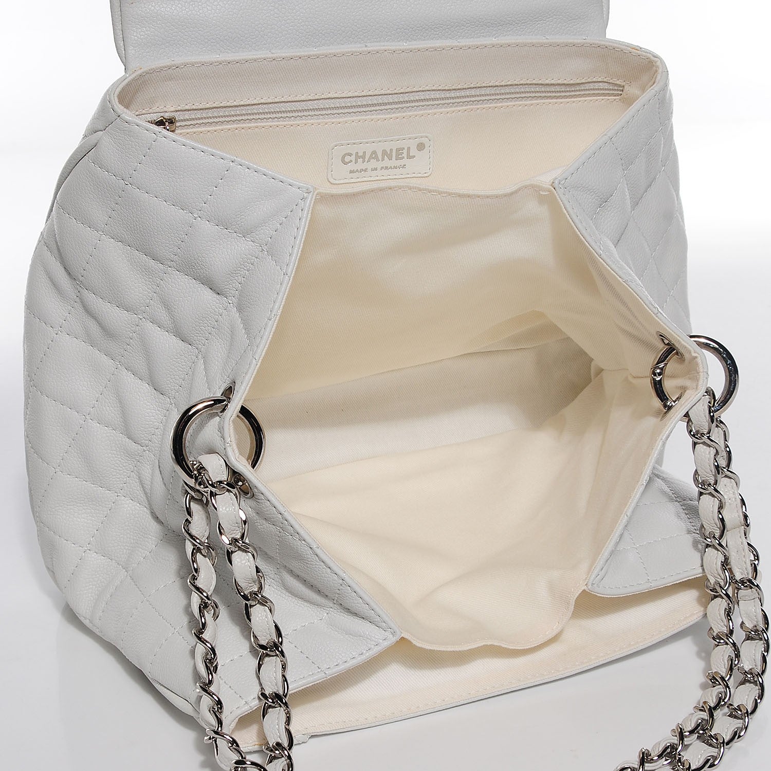 Chanel Caviar Quilted Timeless Accordion Flap White 5 of 7