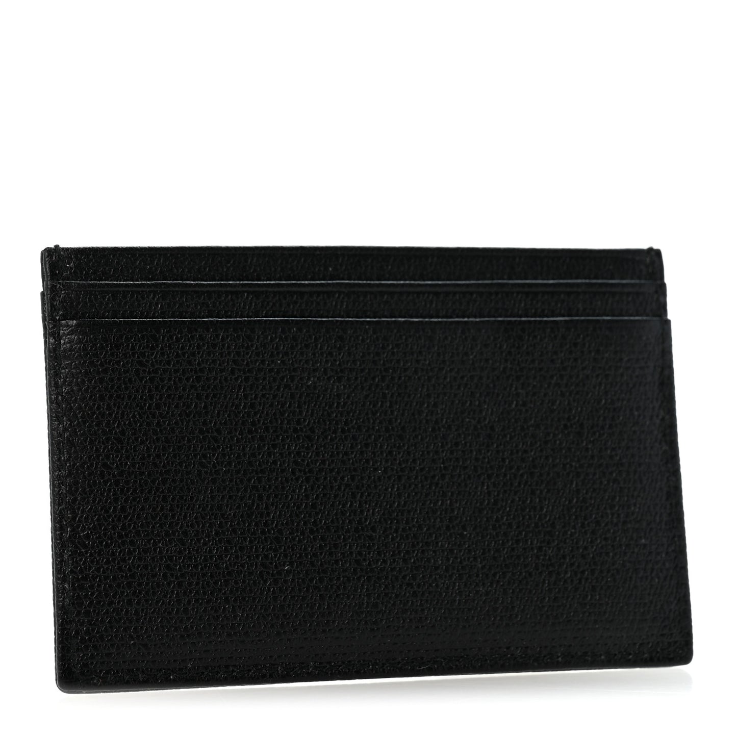 Calfskin Coco Button Card Holder Black