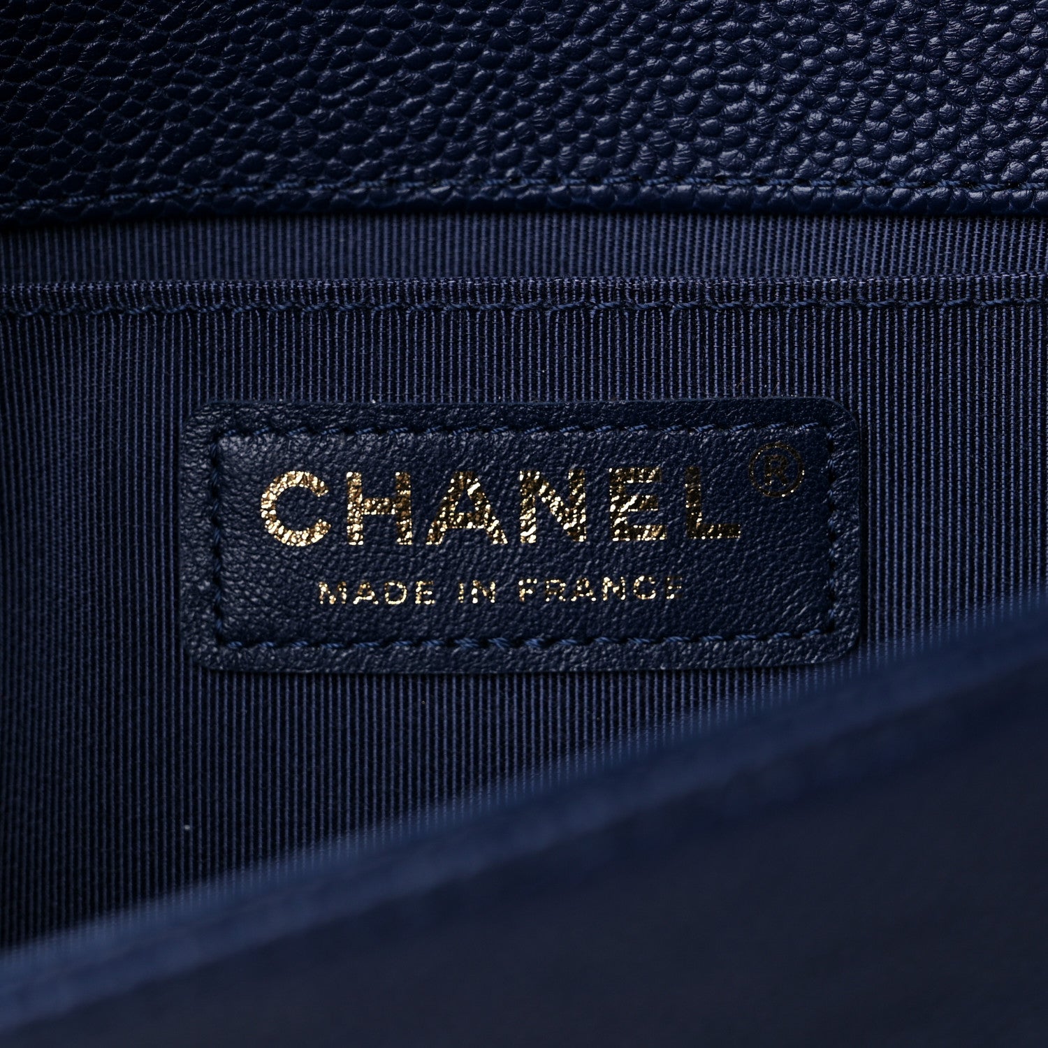 Chanel Caviar Chevron Quilted Medium Boy Flap Navy 6 of 10