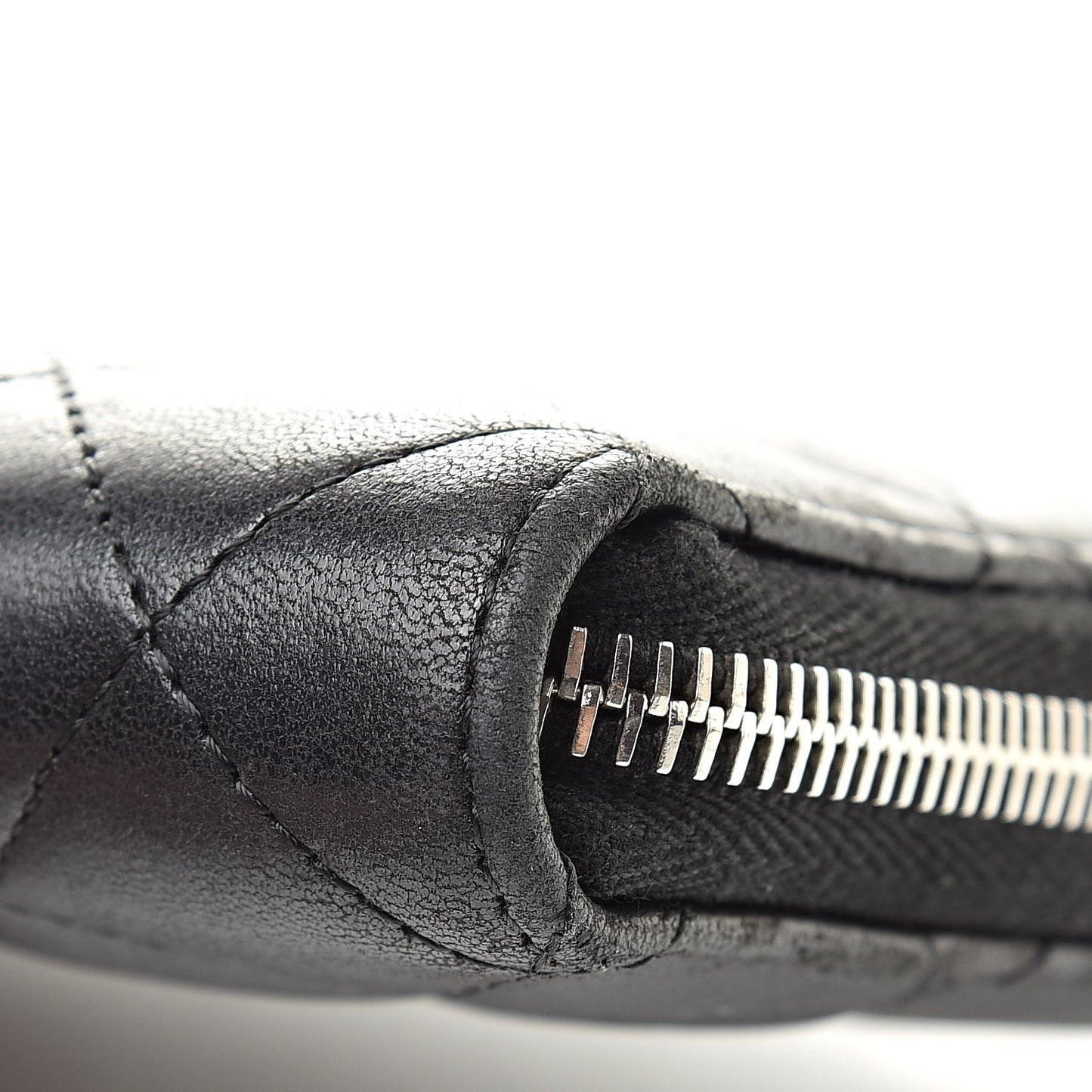 Lambskin Quilted Large Zip Around Organizer Wallet Black