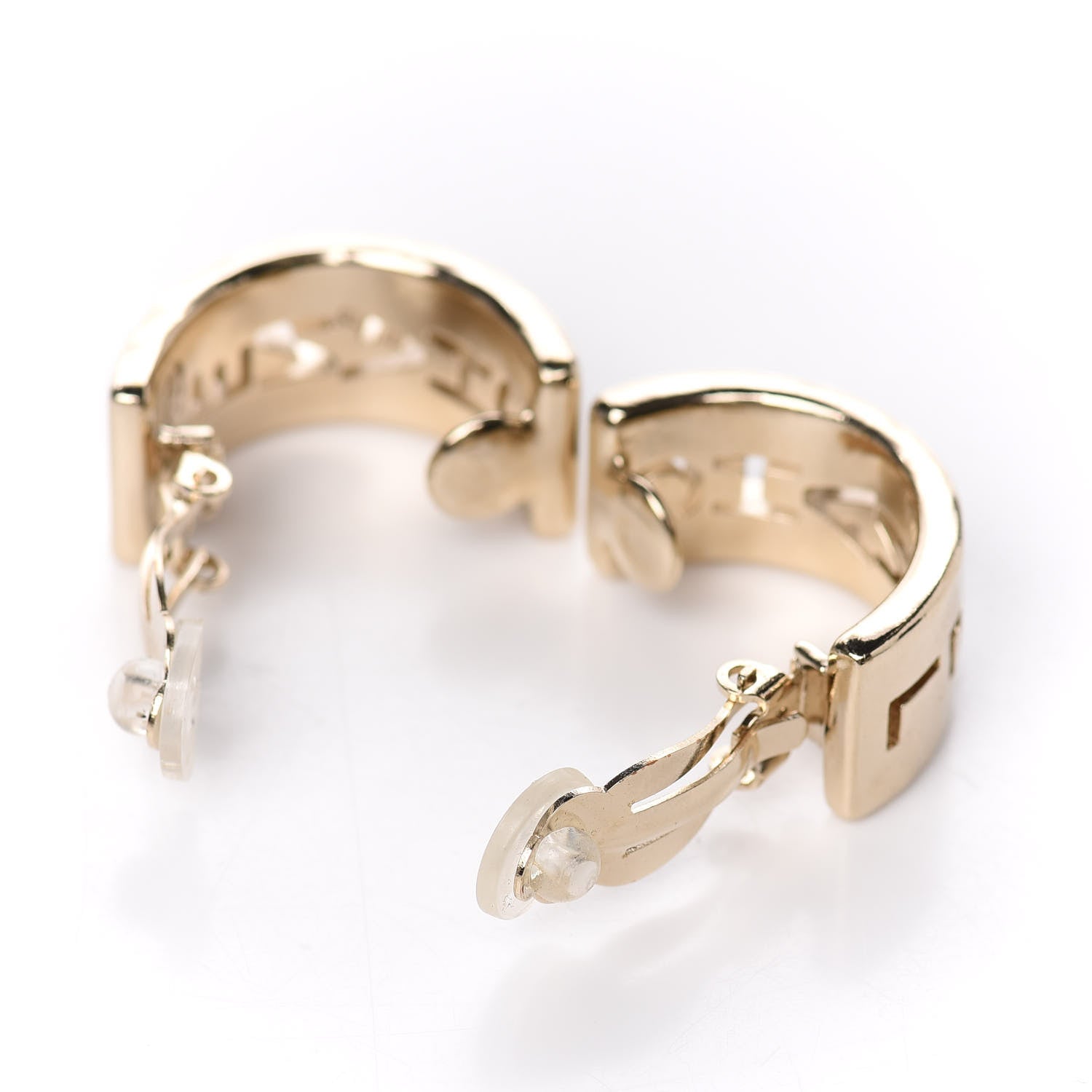 Chanel Metal Bow-tiful CC Hoop Clip On Earrings Gold 3 of 5