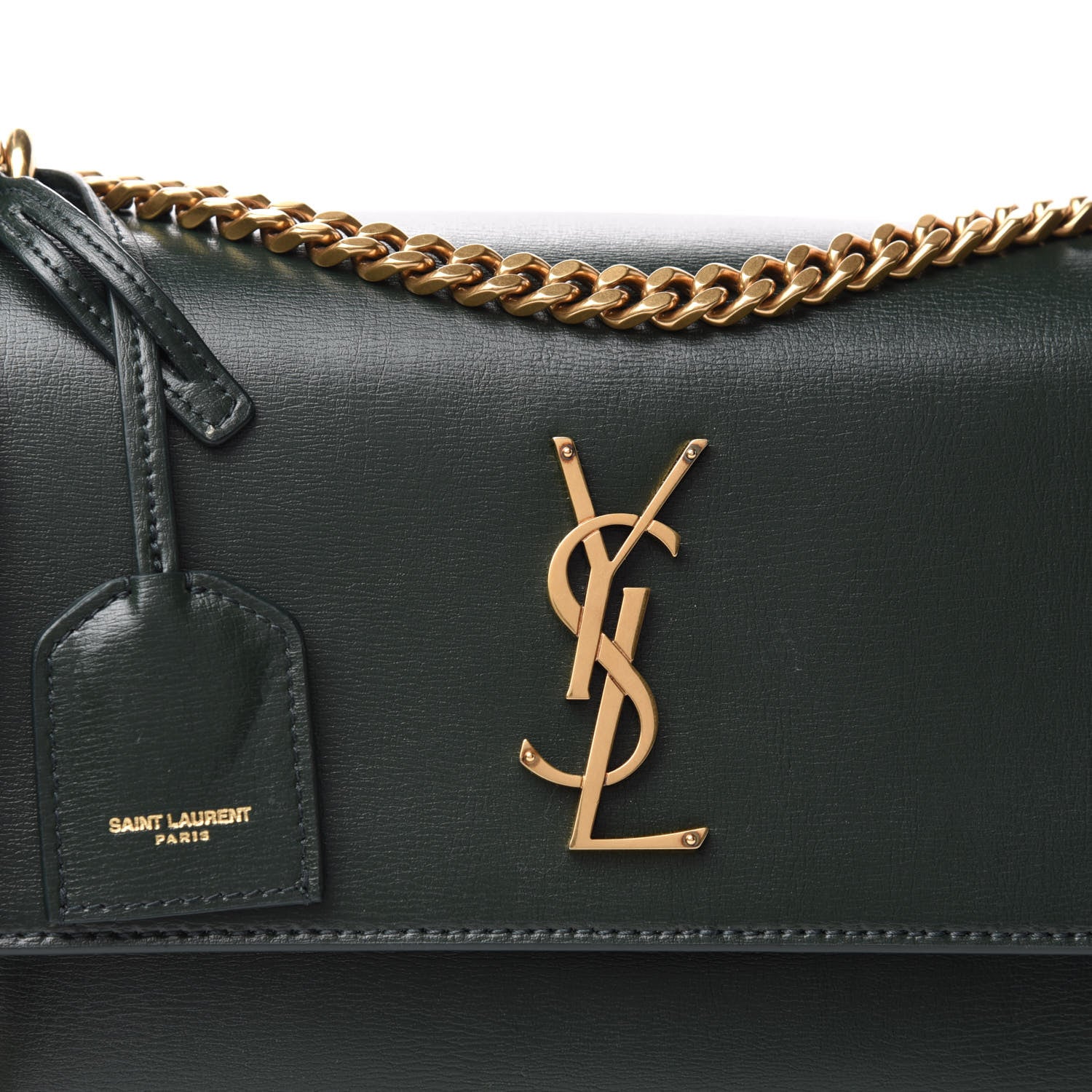 Saint Laurent Calfskin Medium Monogram Sunset Dark Green 11 of 11