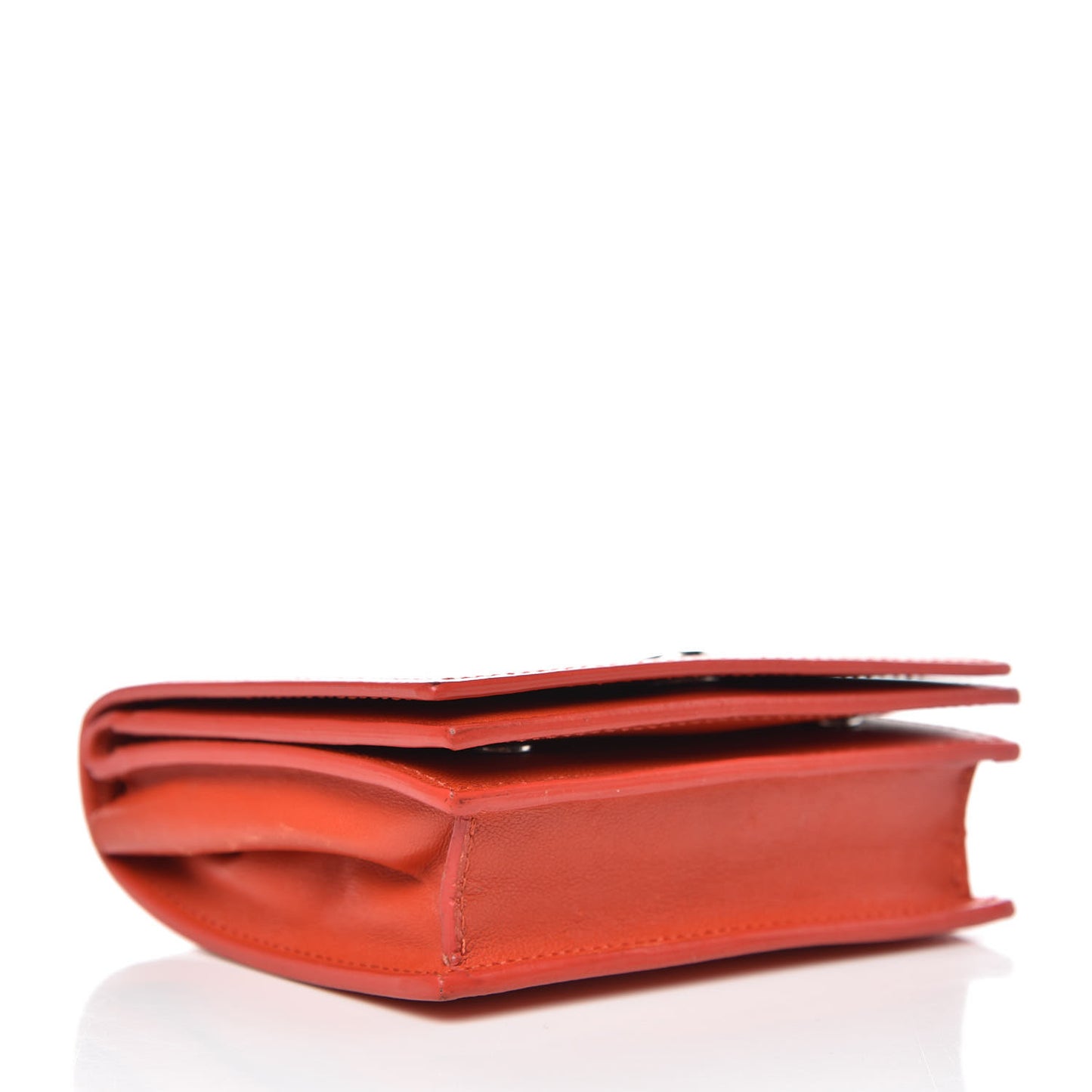 Grained Calfskin Small Wallet Coral