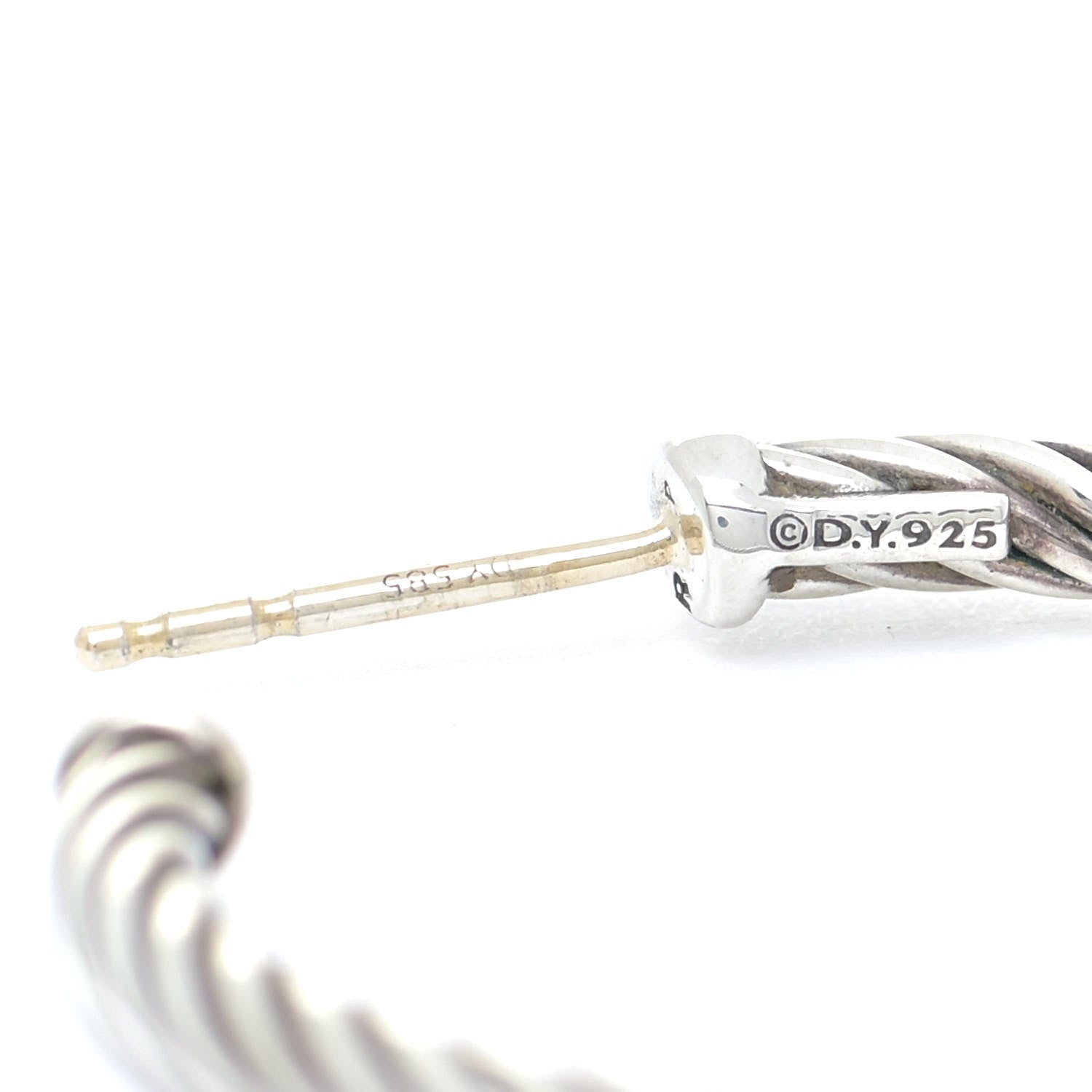 David Yurman Sterling Silver Small Cable Classics Hoop Earrings 6 of 7