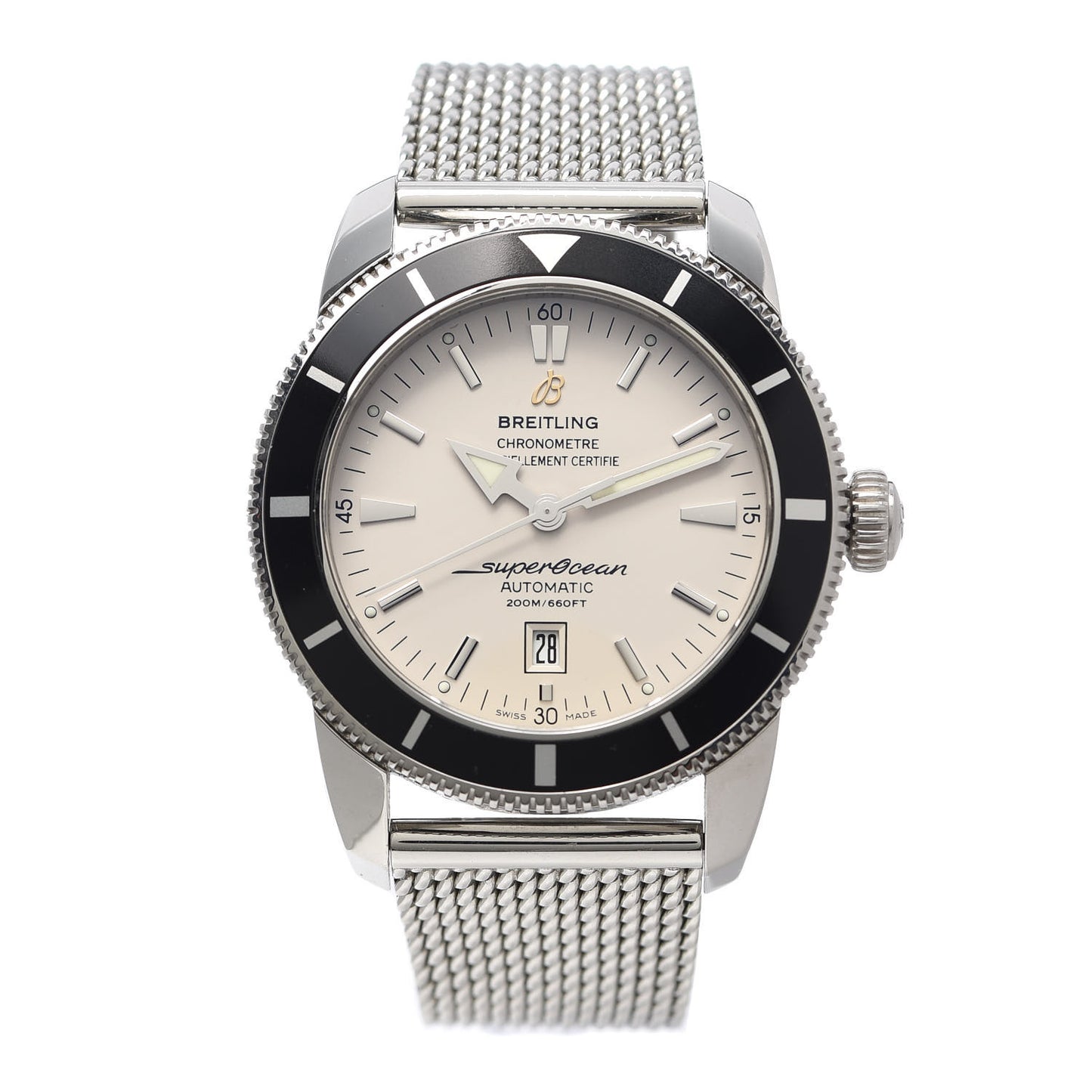 Stainless Steel 46mm Super Ocean Heritage Automatic Watch White A1732024