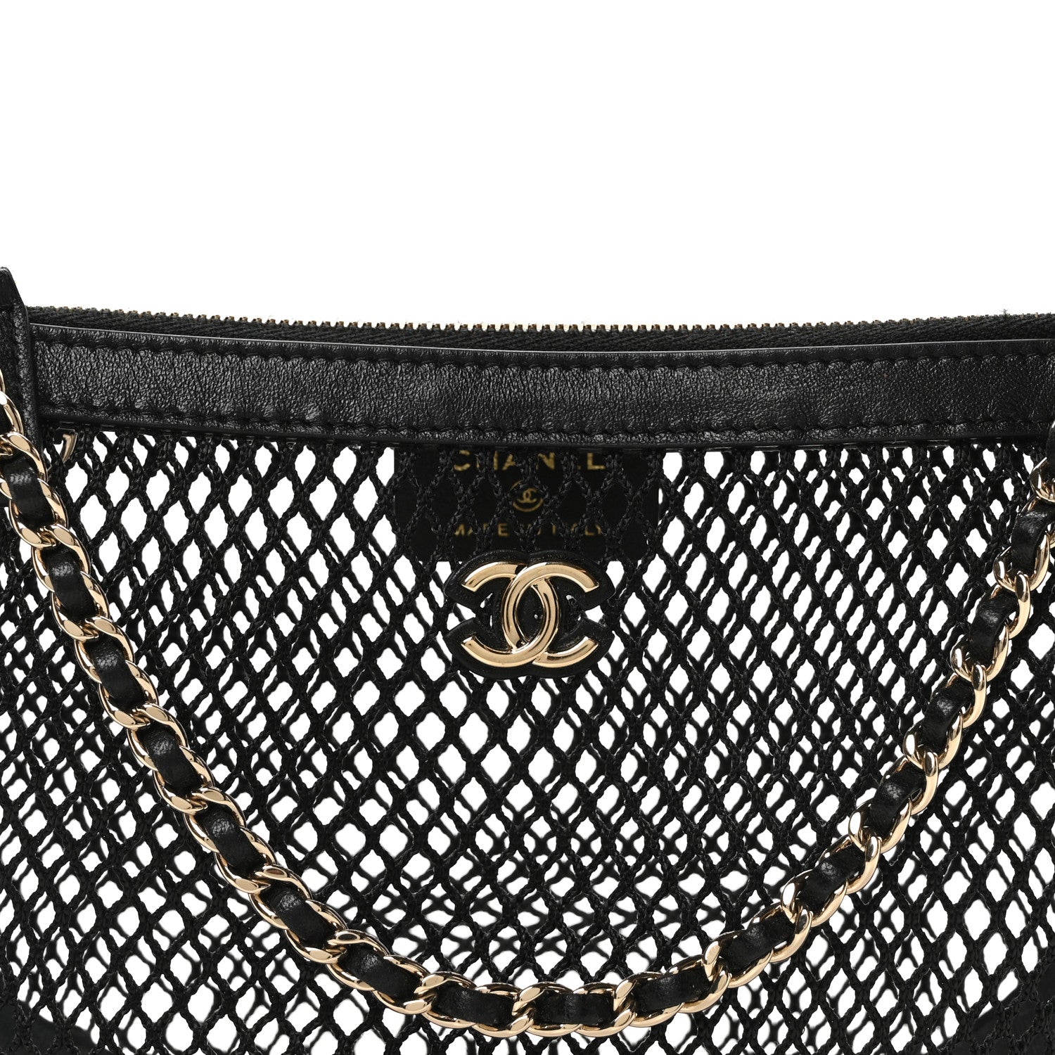 Chanel Mesh Shiny Lambskin Chain Hobo Black 9 of 11