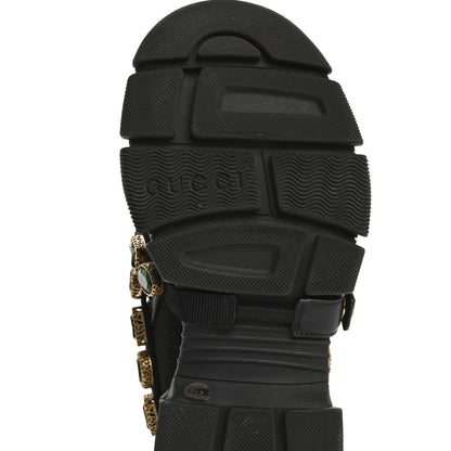 Gucci X SEGA Mesh Suede Calfskin Removable Crystals Womens Flashtrek Sneakers 37 Black Silver 8 of 9