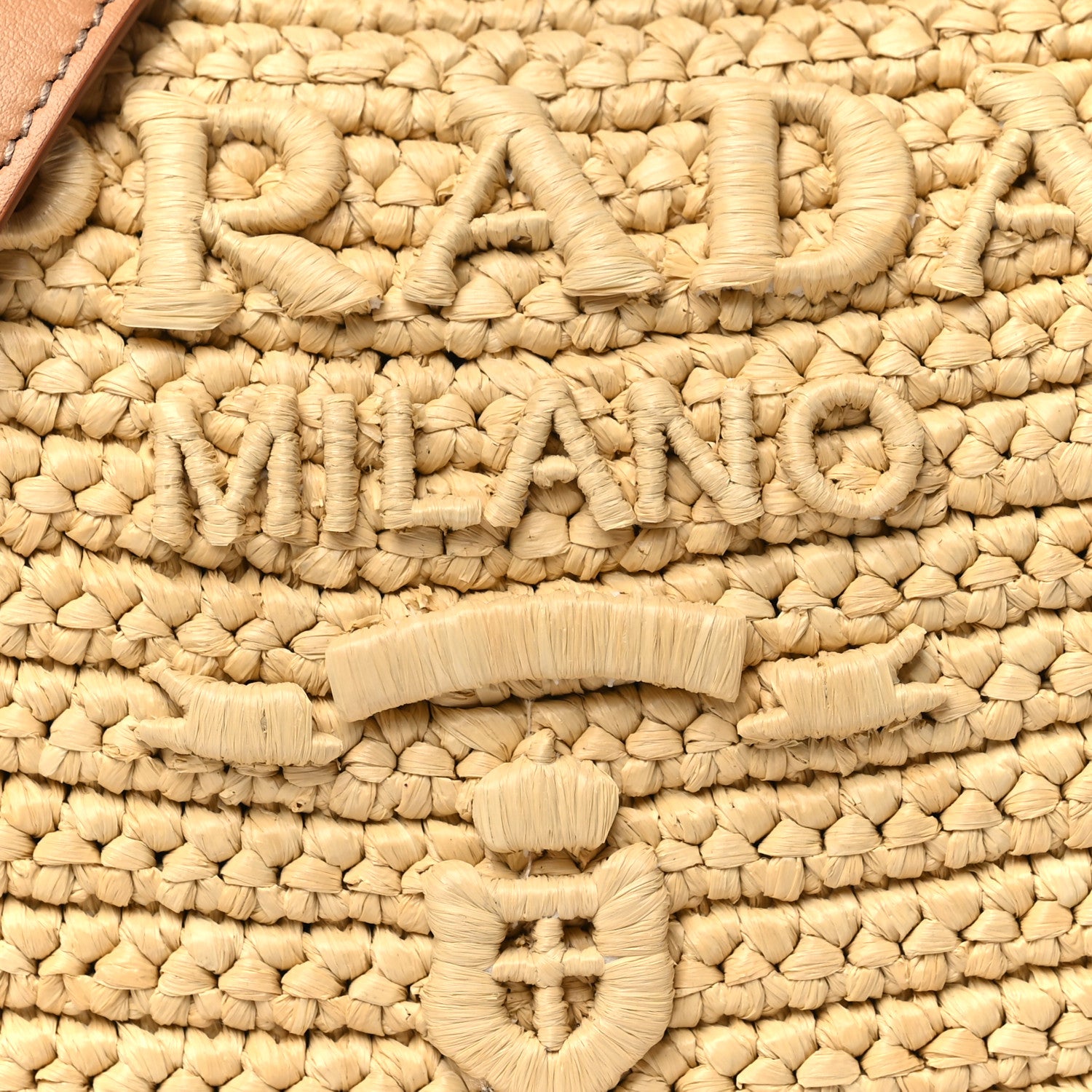 Prada Yarn Raffia Effect Crochet Arque Shoulder Bag Natural 8 of 10