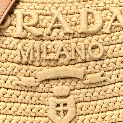 Prada Yarn Raffia Effect Crochet Arque Shoulder Bag Natural 8 of 10