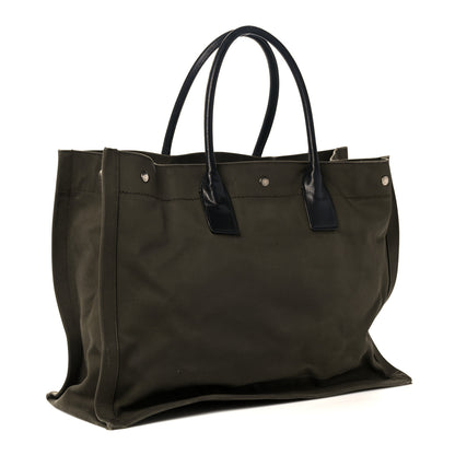 Saint Laurent Linen Calfskin Rive Gauche Tote Khaki 3 of 30