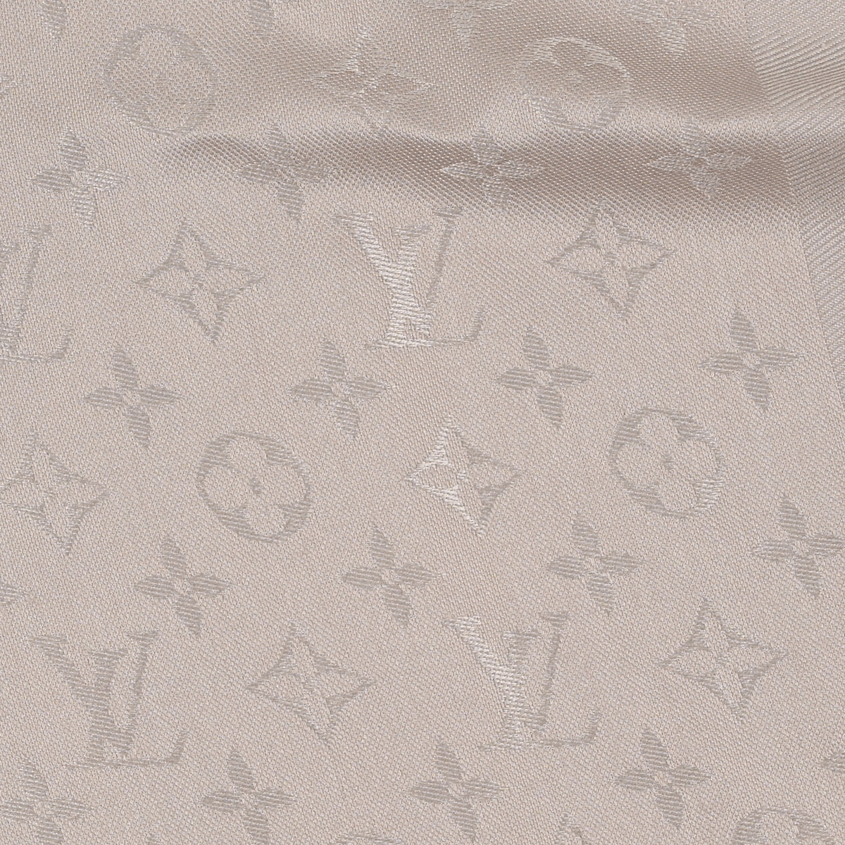 Silk Wool Monogram Shawl Greige