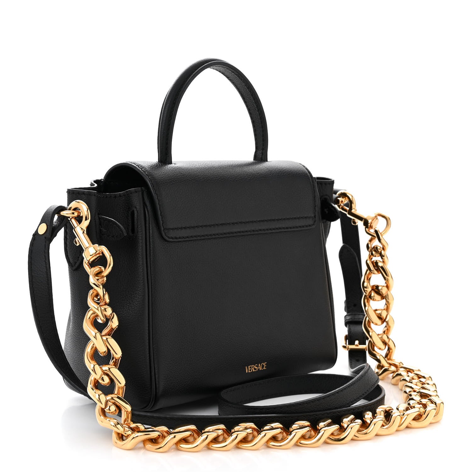 Versace Grained Calfskin Small La Medusa Top Handle Bag Black 3 of 11