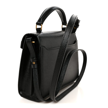 Saint Laurent Grain de Poudre Mini Classic Monogram Cassandra Top Handle Black 3 of 11