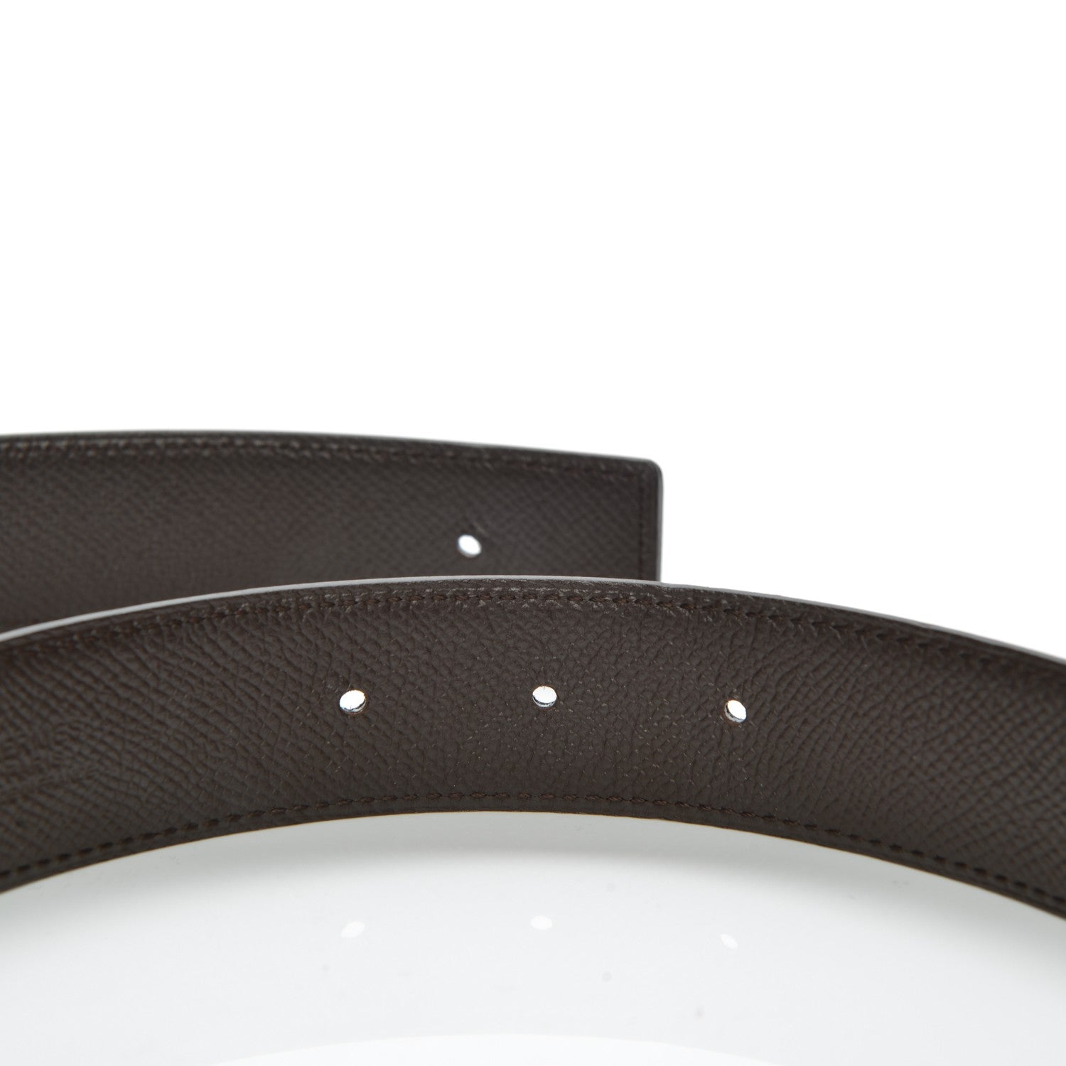 Hermes Swift Epsom 32mm H Belt 80 Black Chocolate 5 of 8