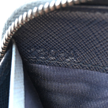 Prada Saffiano Zip Around Wallet Baltico 7 of 11