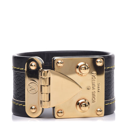 Louis Vuitton Chèvre Suhali S Lock Bracelet Small Black 1 of 5