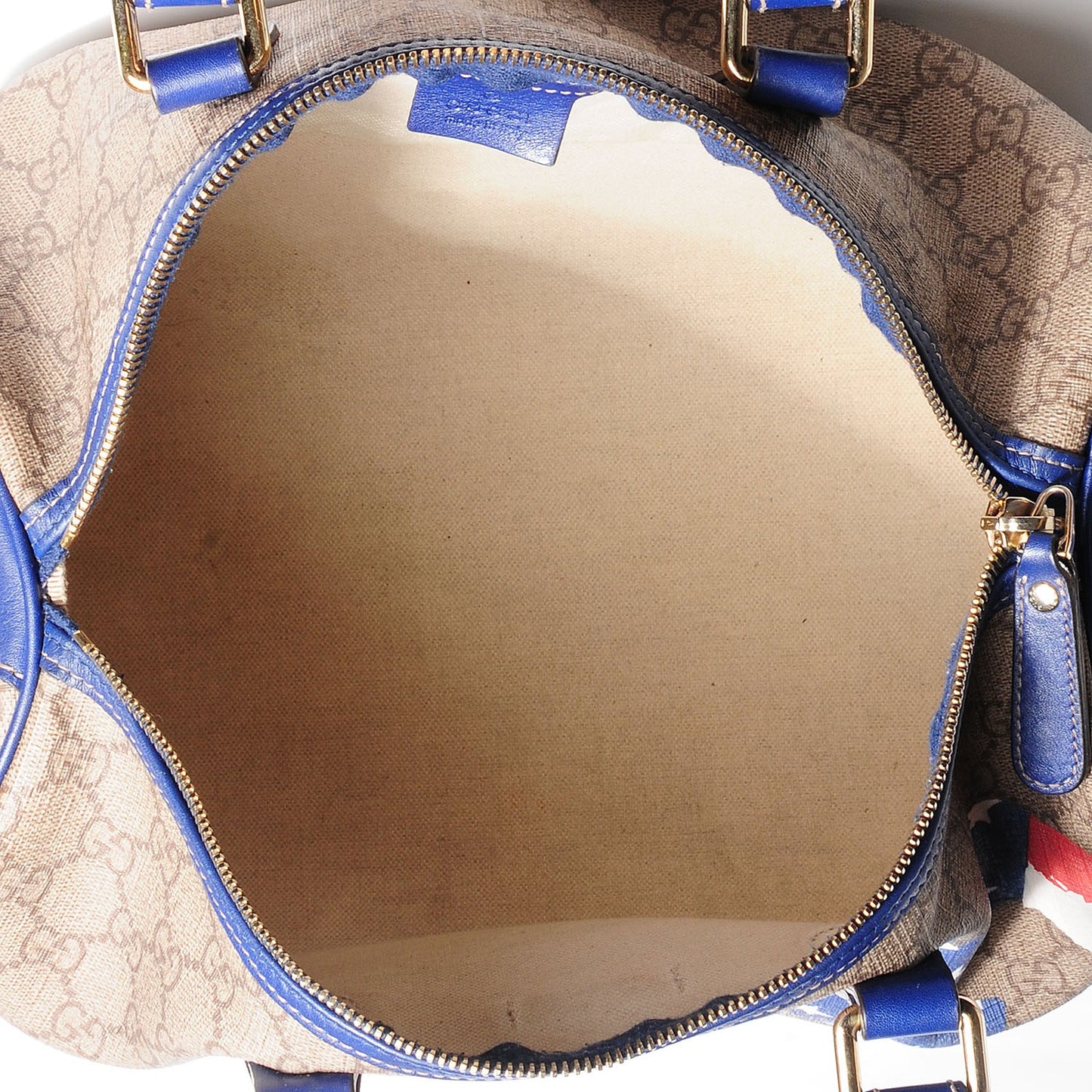 GG Plus Monogram Medium Boston USA Flag Unicef Duffle Blue