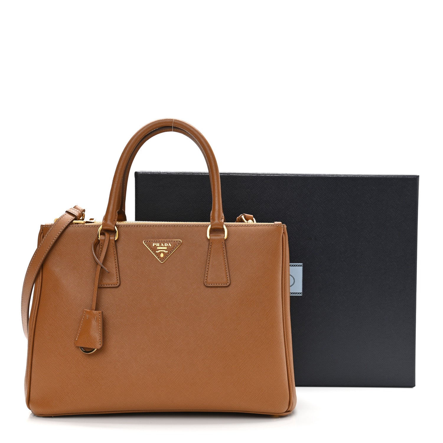 Prada Saffiano Lux Large Galleria Double Zip Tote Caramel 13 of 13