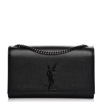 Saint Laurent Grain De Poudre Medium Classic Monogram Kate Satchel Black 1 of 7