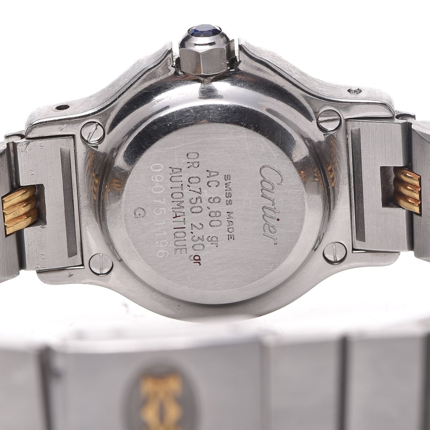 Stainless Steel 18K Yellow Gold 24mm Santos Octagon Automatic Watch