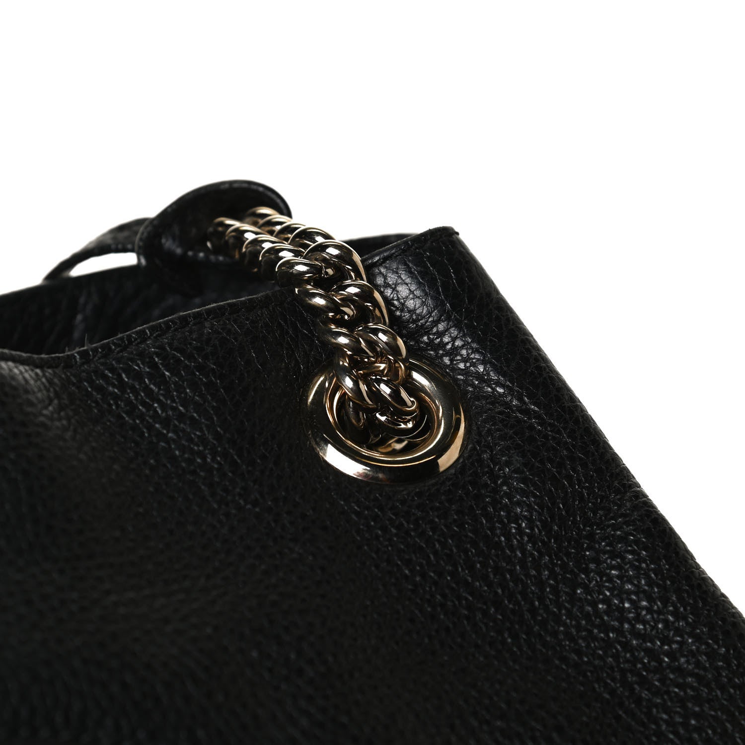 Gucci Pebbled Calfskin Medium Soho Chain Shoulder Bag Black 16 of 18