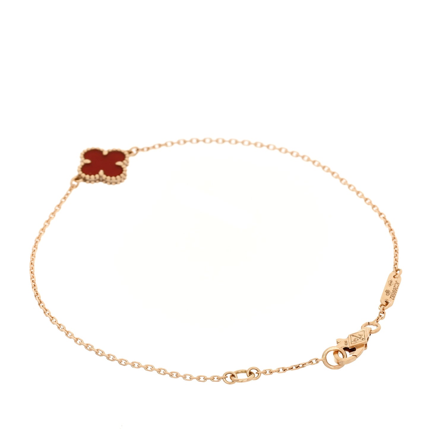 18K Rose Gold Carnelian Sweet Alhambra Bracelet