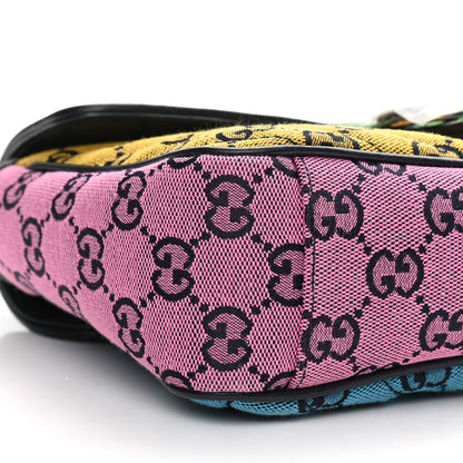 Gucci Monogram Multicolor Matelasse Diagonal Small GG Marmont Shoulder Bag Green Blue Yellow Light Blue Pink 9 of 10