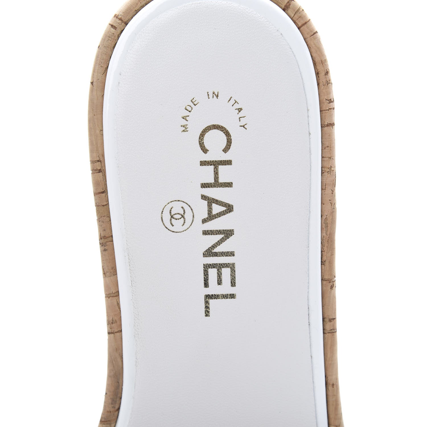 Chanel Tweed Cork CC Mule Sandal 39.5 Silk White 7 of 12