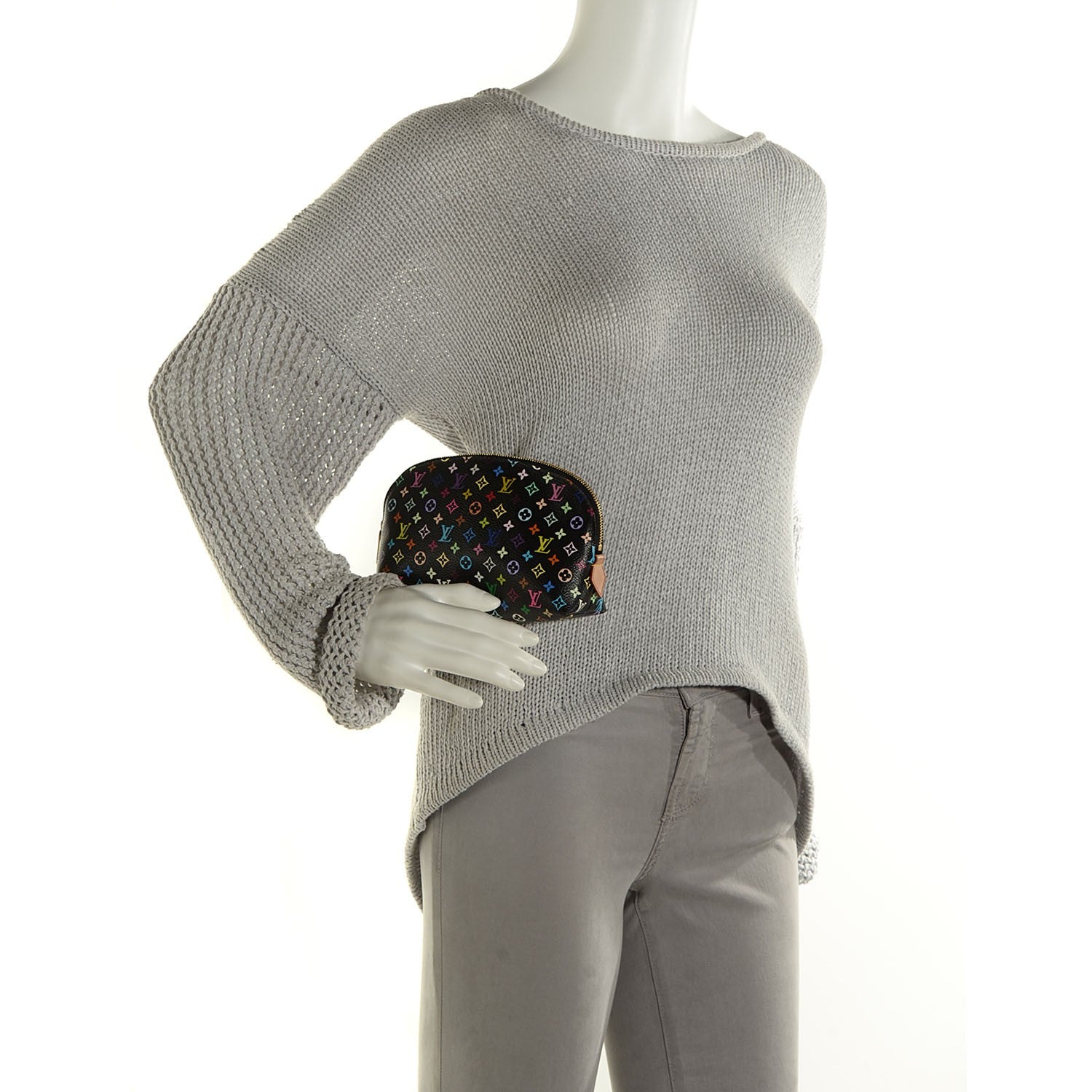 Louis Vuitton Monogram Multicolor Cosmetic Pouch Black Grenade 2 of 7