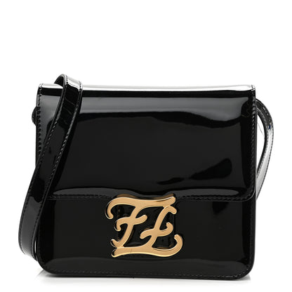 Fendi Vitello Vernice Mou Karligraphy Crossbody Bag Black 1 of 11