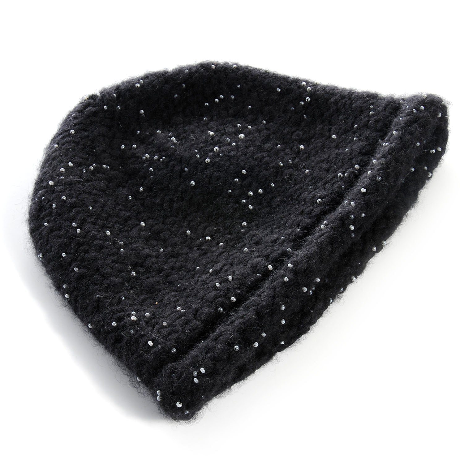 Chanel Cashmere Beaded Beanie Hat Black 4 of 6